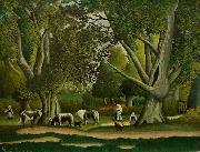 Henri Rousseau Landscape with Milkmaids oil painting reproduction